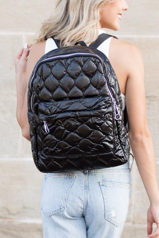 Jade Metallic Puffer Backpack Product Image