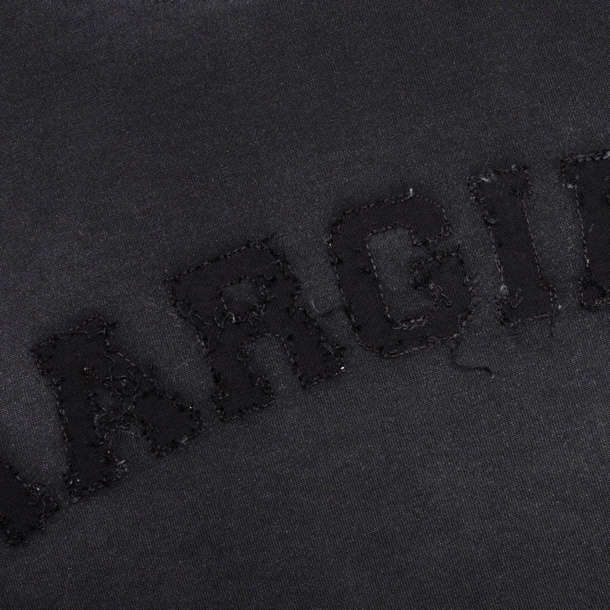 Distressed College Logo T-Shirt - Washed Black Male Product Image