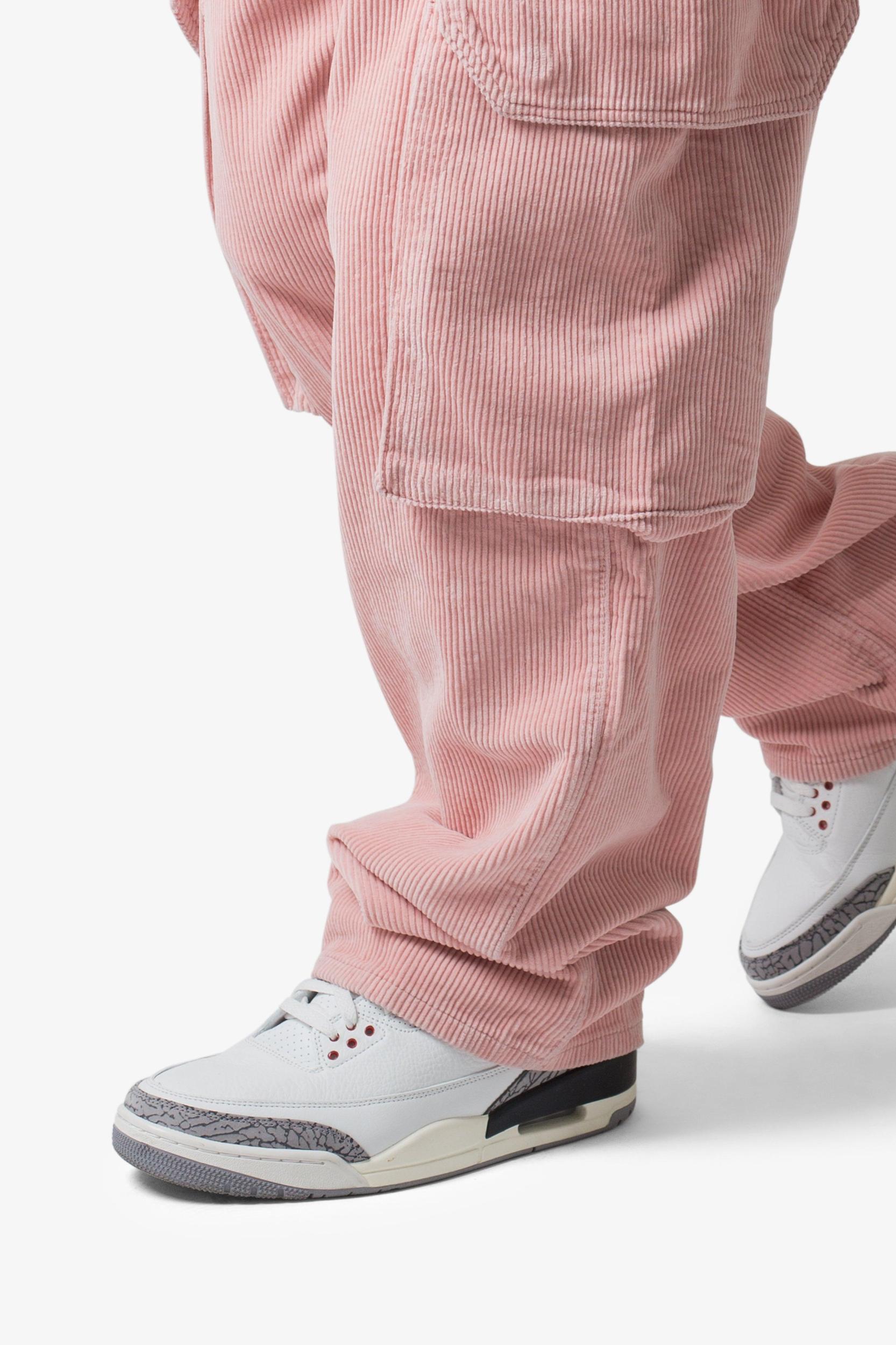 Ultra Baggy Corduroy Cargo Pants - Pink Product Image