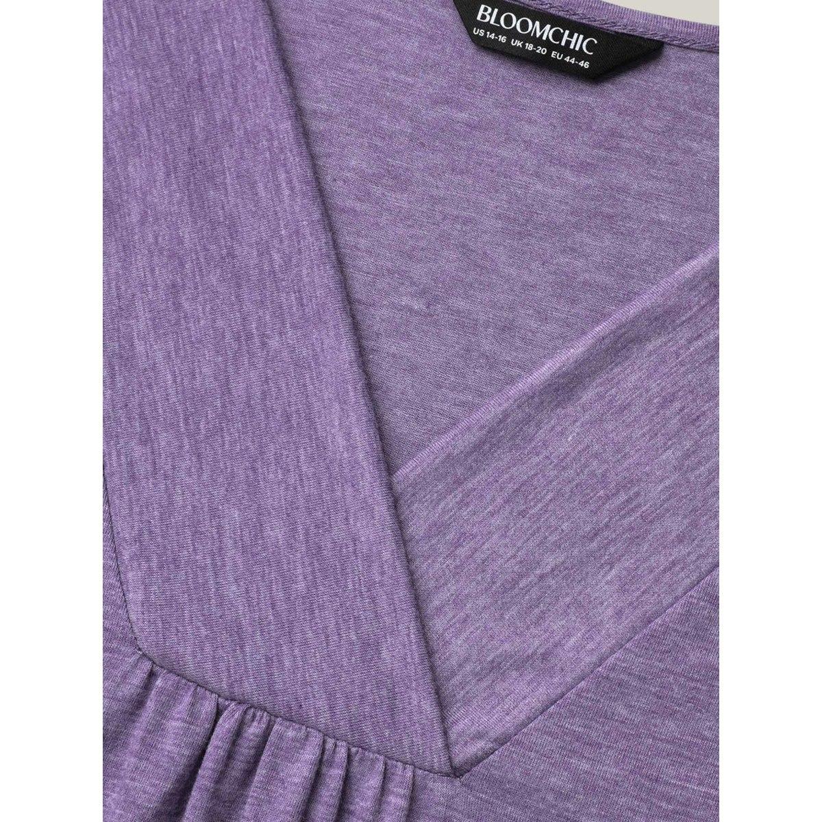 Plus Size Solid Pleat Front V-Neck Vest Women Heather Casual Gathered V-neck Everyday Tank Tops Camis BloomChic 28/5X Product Image