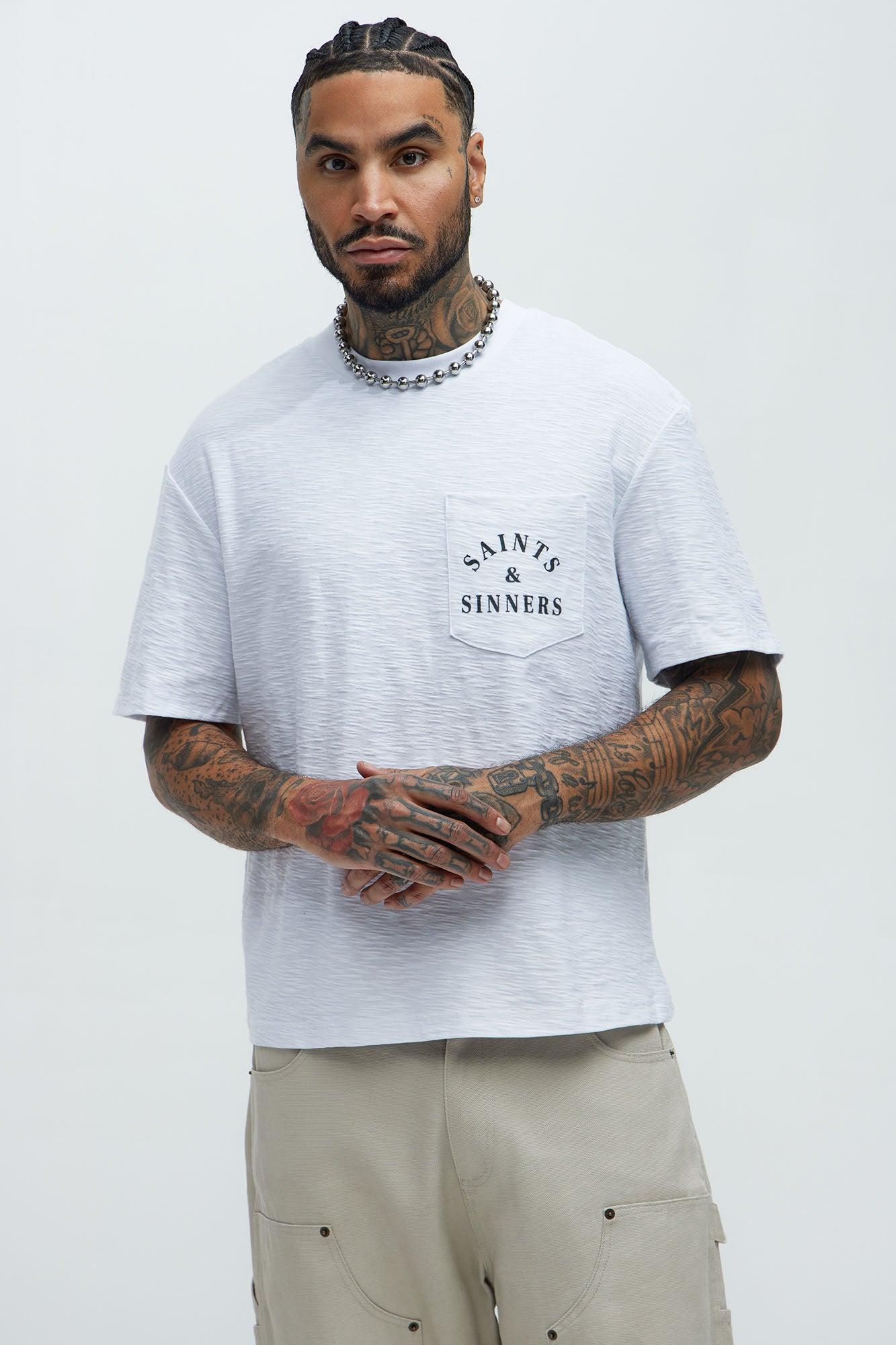 Saints And Sinners Textured Short Sleeve Tee - White Product Image