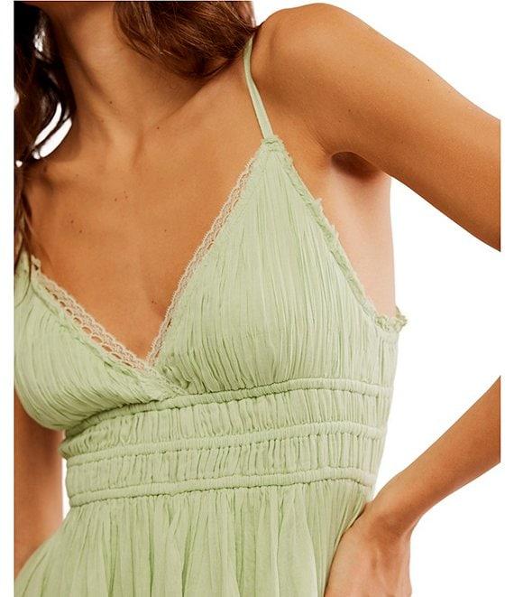 Free People One Delia Sleeveless Deep V-Neck Fit & Flare Babydoll Slip Dress Product Image