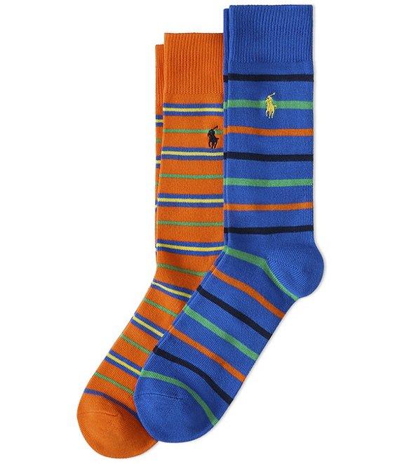 Polo Ralph Lauren Bright Repp Stripe Dress Socks 2-Pack Product Image