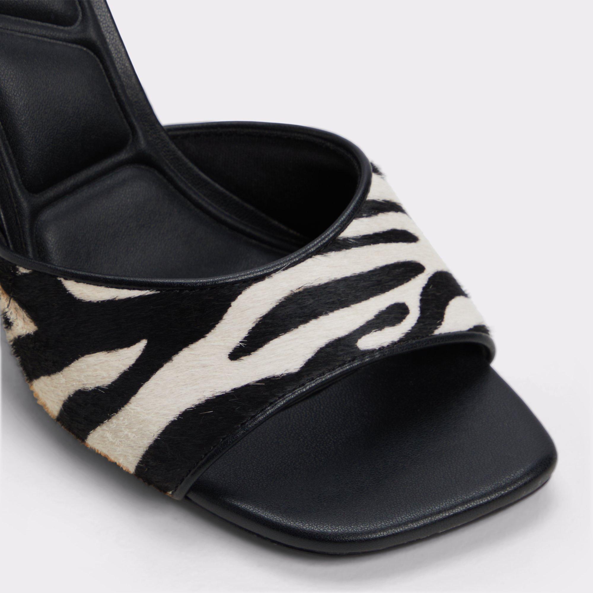 Evadalia White/Black Women's Heeled mules | ALDO US Product Image