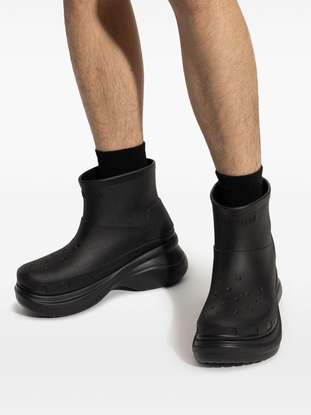 BALENCIAGA Black Crocs Edition Rubber Boots In 1000 Product Image