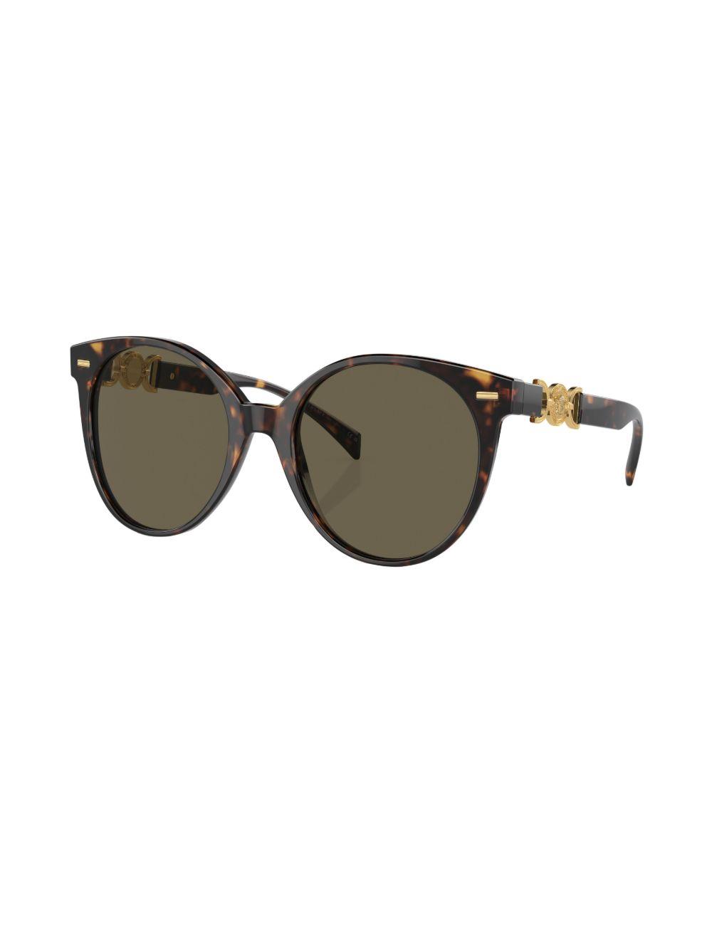 tortoiseshell-effect round-frame sunglasses Product Image