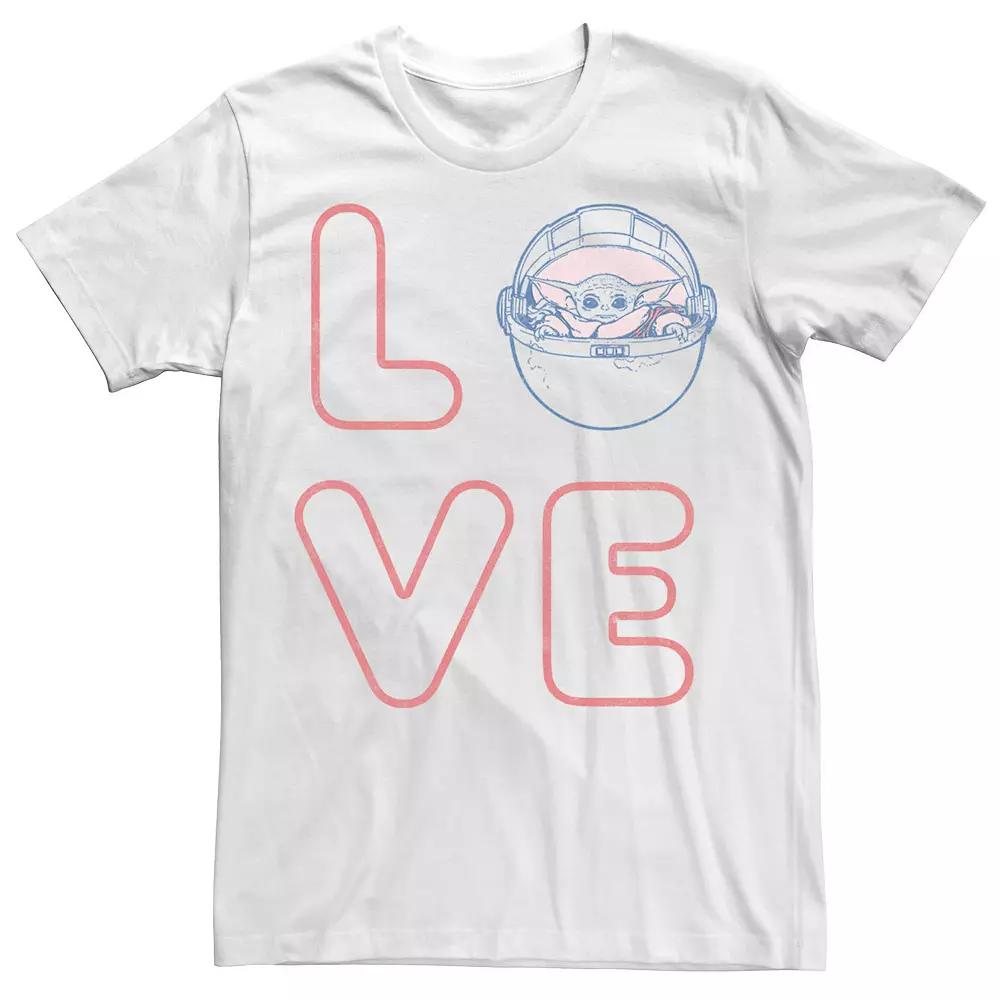 Big & Tall Star Wars: The Mandalorian The Child Valentine's Day "Love" Box Up Tee, Men's,  Product Image
