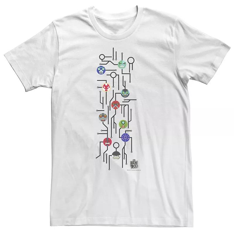 Big & Tall Cartoon Network Ben 10 Alien Icons Map Tee, Men's,  Product Image