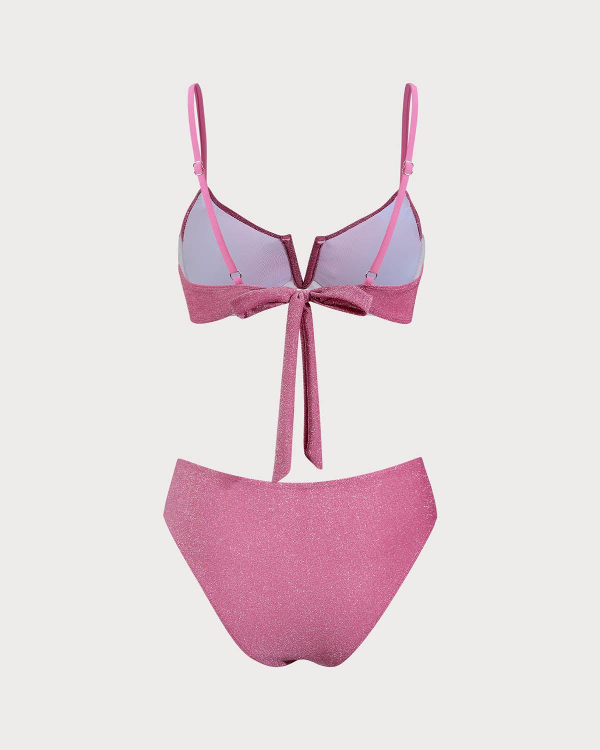 Pink Lurex Underwire Bikini Set Product Image
