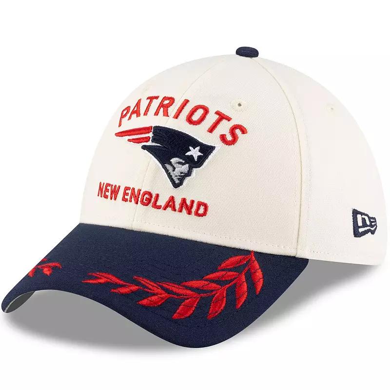 Men's New Era Cream/Navy New England Patriots 2025 NFL Draft 39THIRTY Flex Hat,  Product Image