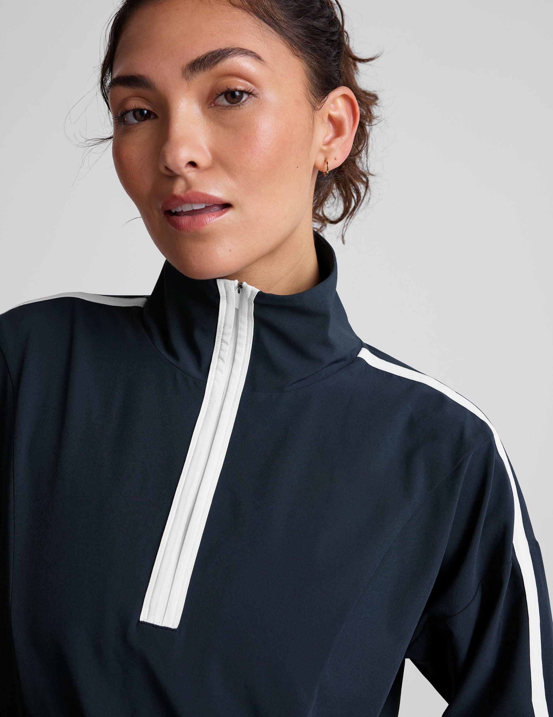 Stretch Woven Course Contrast Half Zip Pullover Product Image