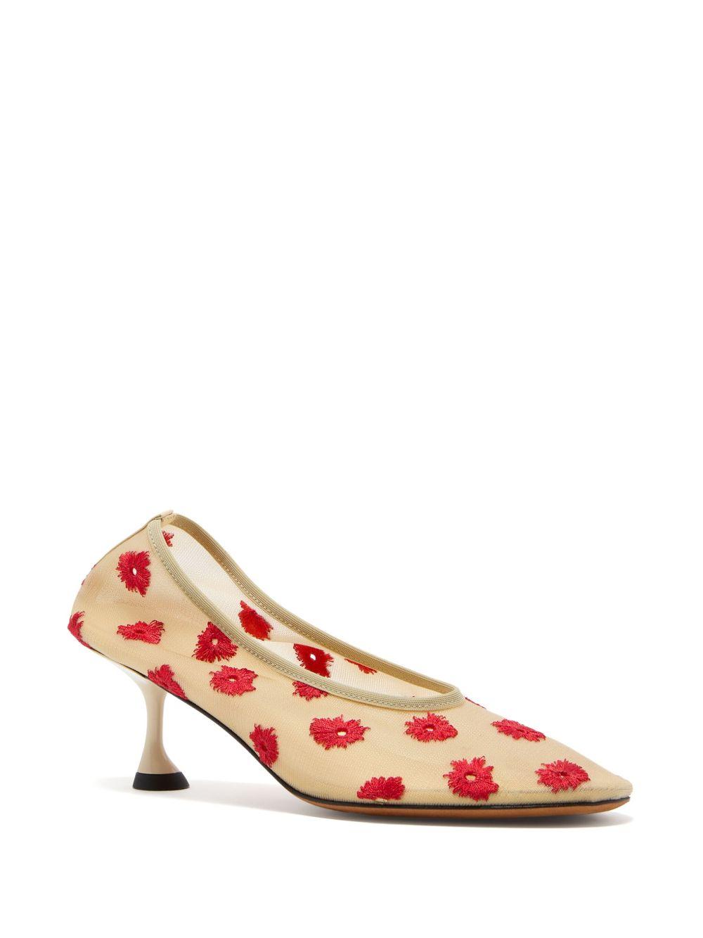 Tee floral-embroidered pumps Product Image
