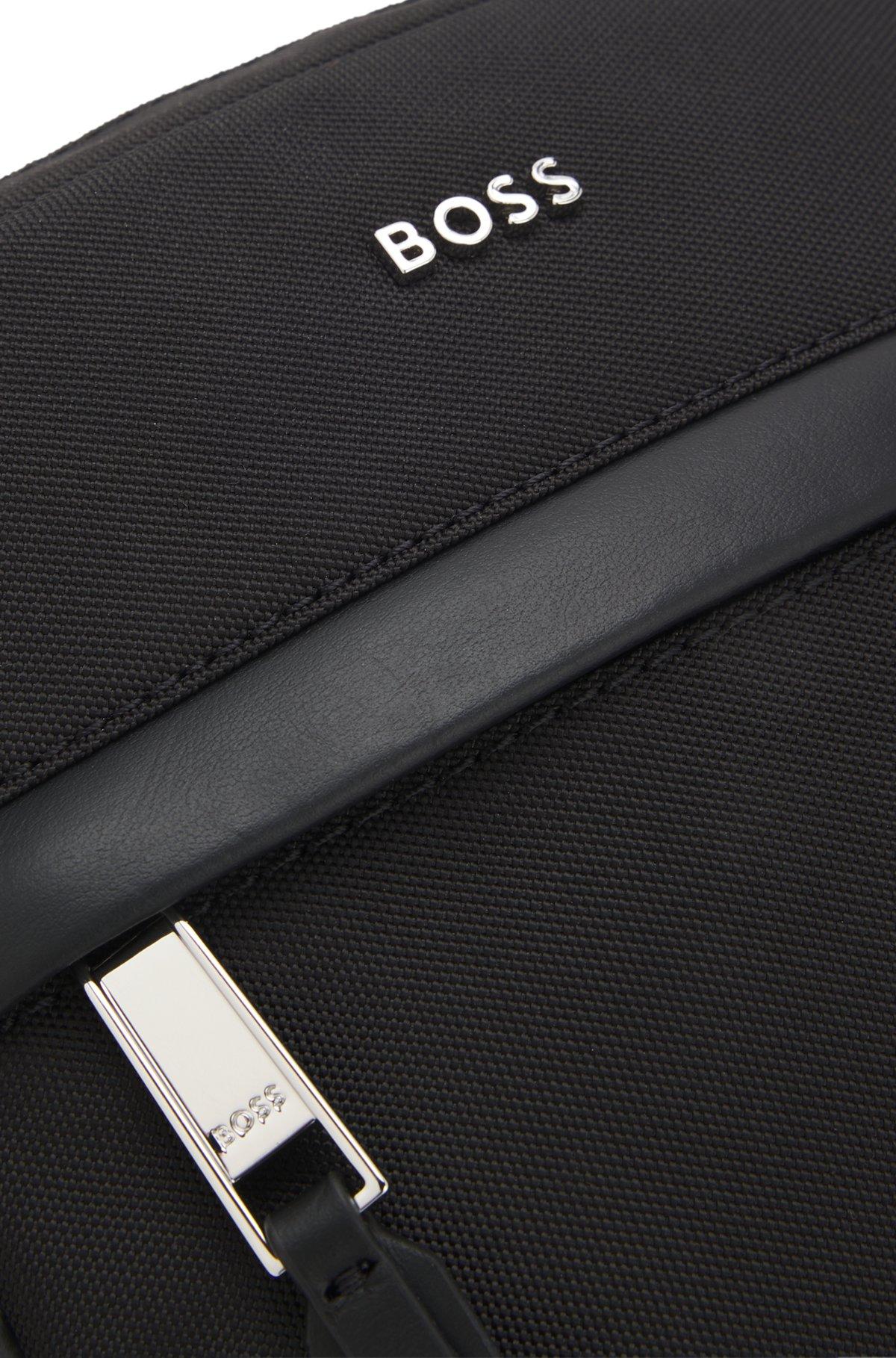 BOSS - Reporter bag with leather trims - Black Product Image