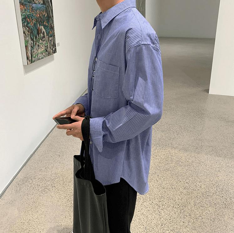 RT No. 4271 STRIPED COLLAR SHIRT Product Image