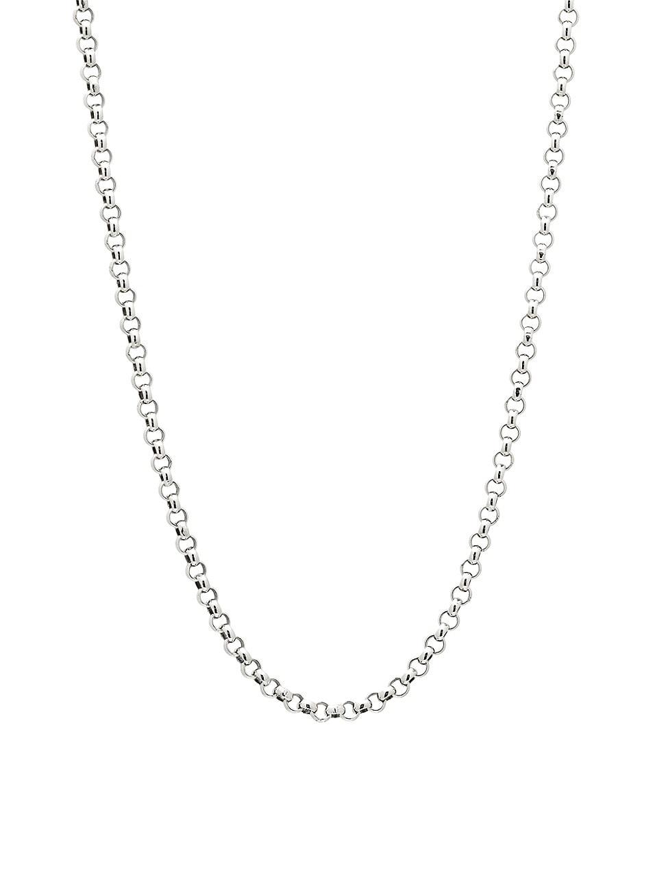 Womens Sterling Silver Rolo Chain Necklace Product Image
