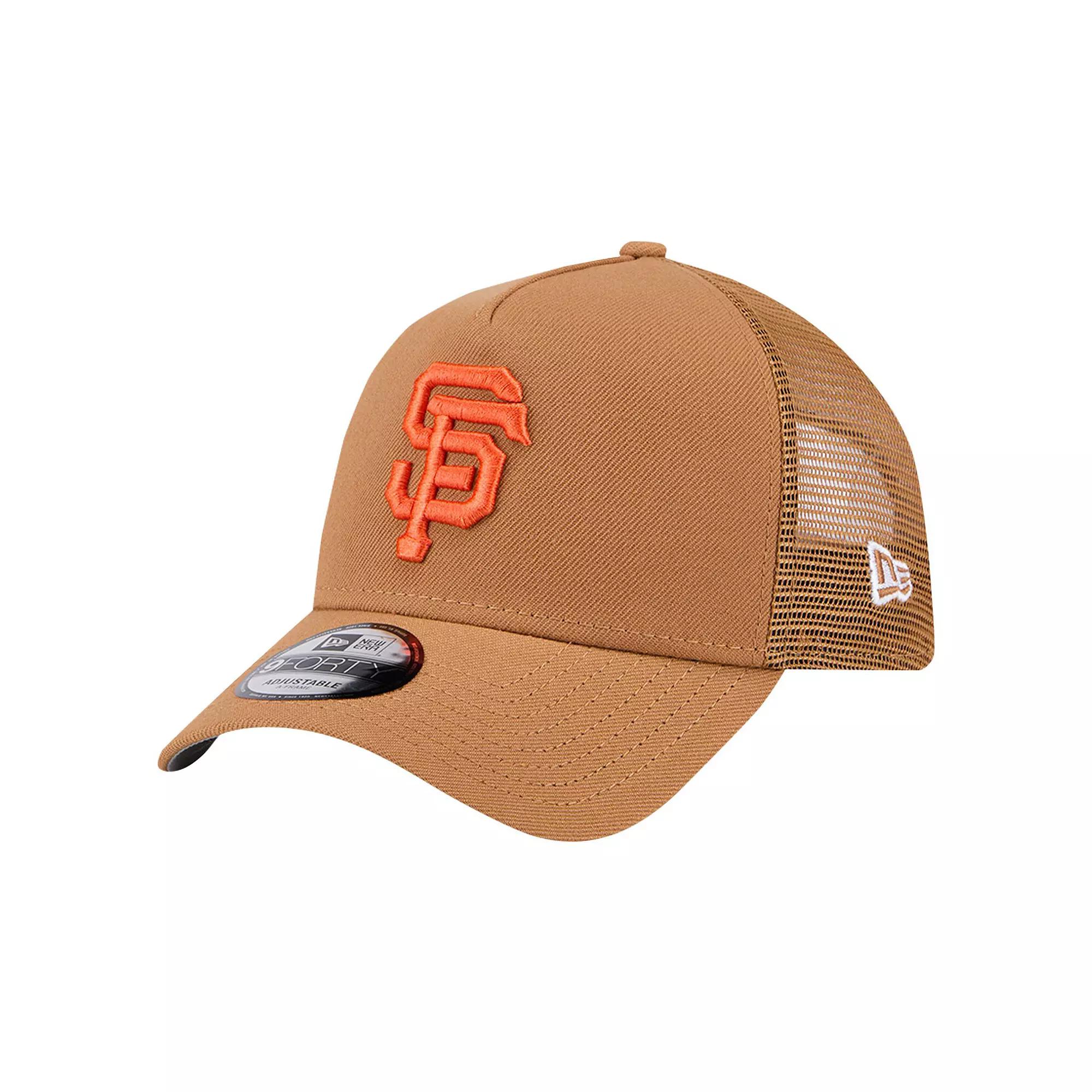 Men's New Era Brown San Francisco Giants A-Frame Trucker 9FORTY Adjustable Hat Product Image