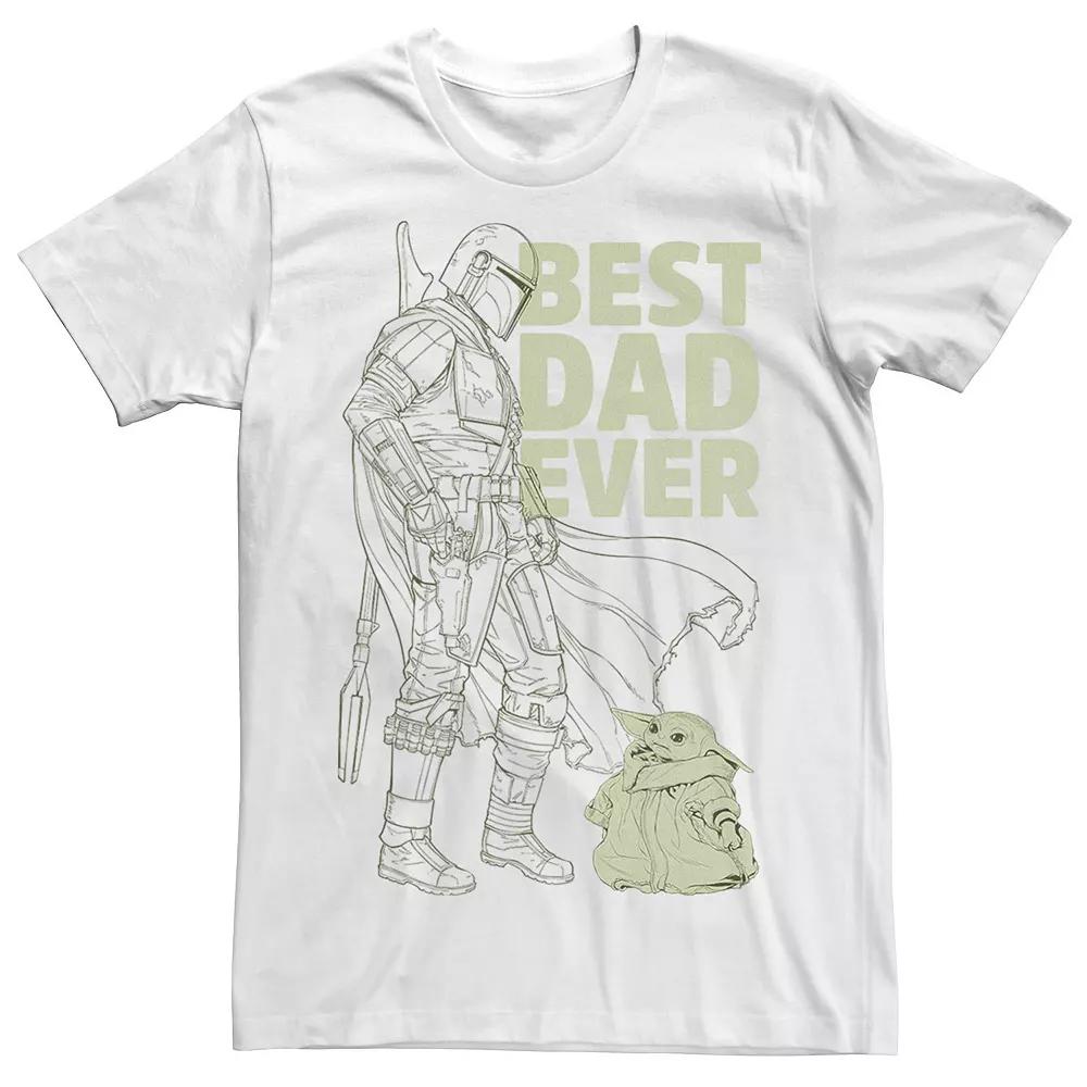Men's Star Wars The Mandalorian Best Dad Ever Line Art Portrait Tee,  Product Image