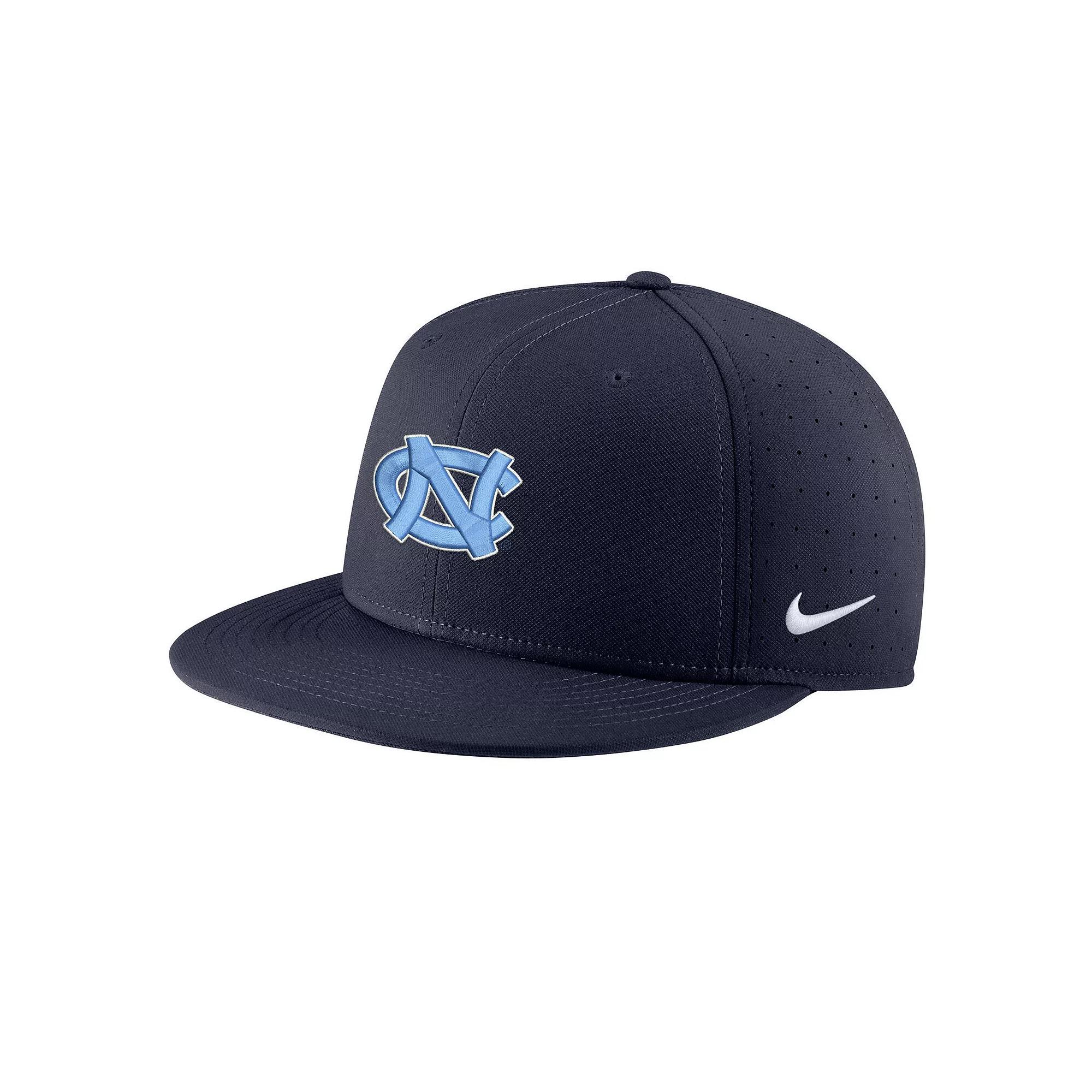Men's Nike Navy North Carolina Tar Heels Aero True Baseball Performance Fitted Hat, Size: 7 3/4, Blue Product Image