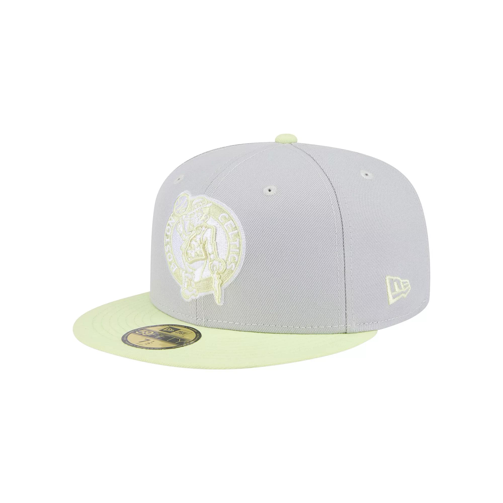 Men's New Era Gray/Green Boston Celtics Color Pack 2-Tone 59FIFTY Fitted Hat,  Product Image