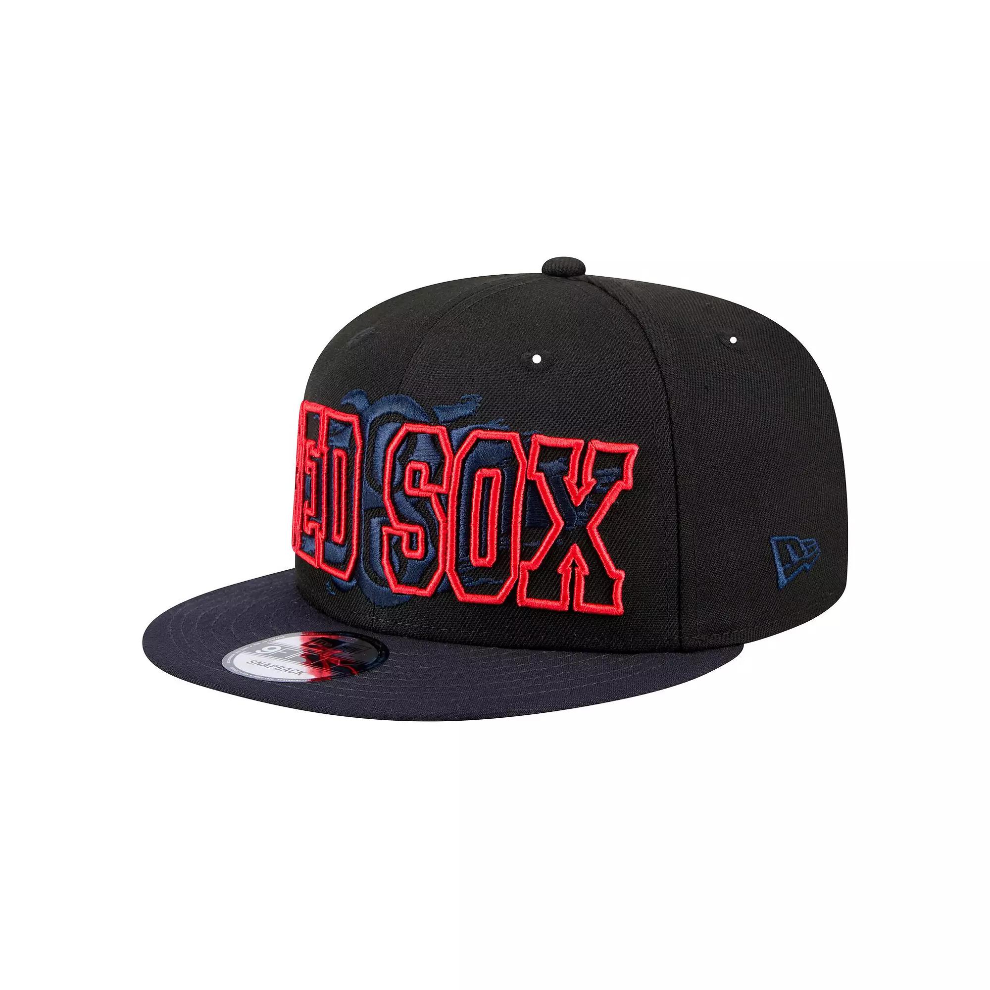Men's New Era Black Boston Red Sox Splatter 9FIFTY Snapback Hat Product Image