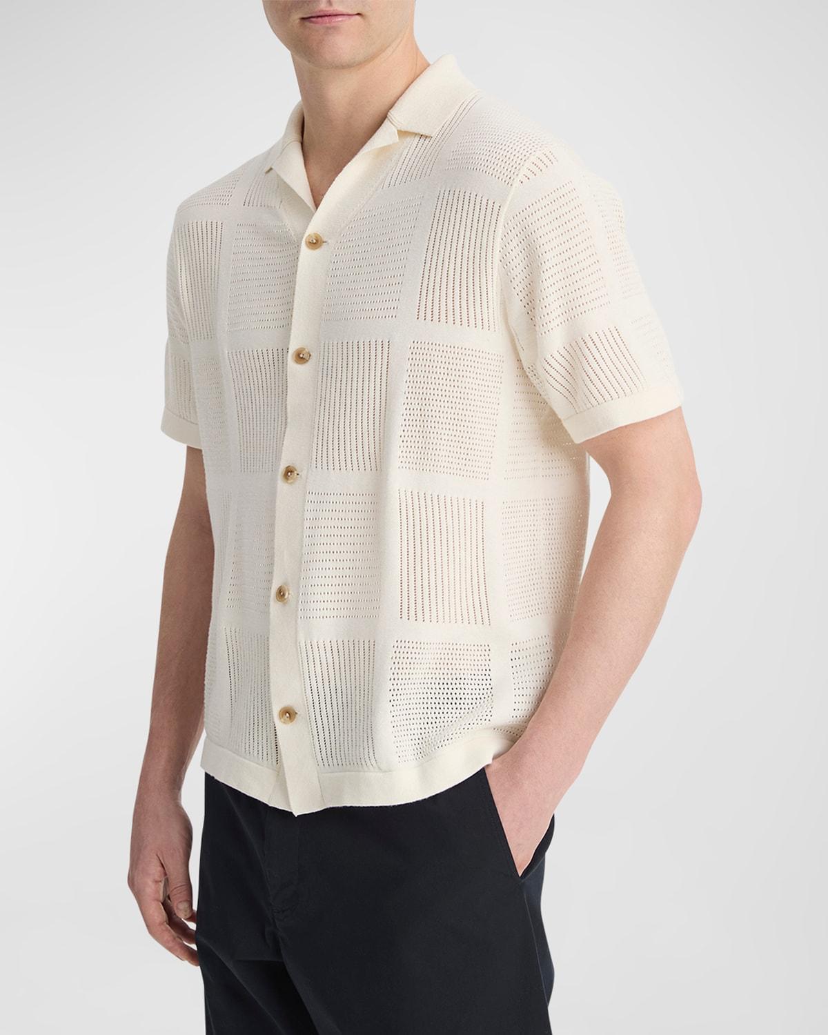 Mens Cotton Pointelle-Knit Camp Shirt Product Image