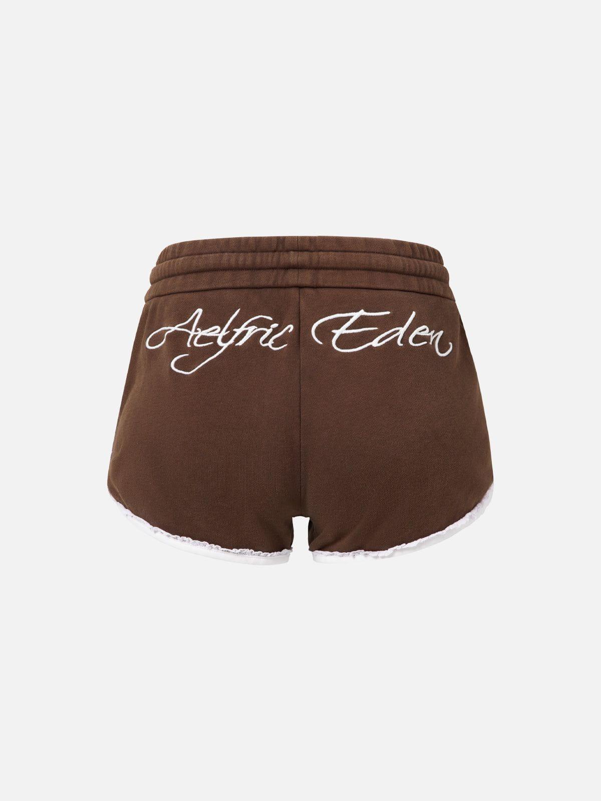 Aelfric Eden Number Print Lace Patchwork Mini Shorts Female Product Image