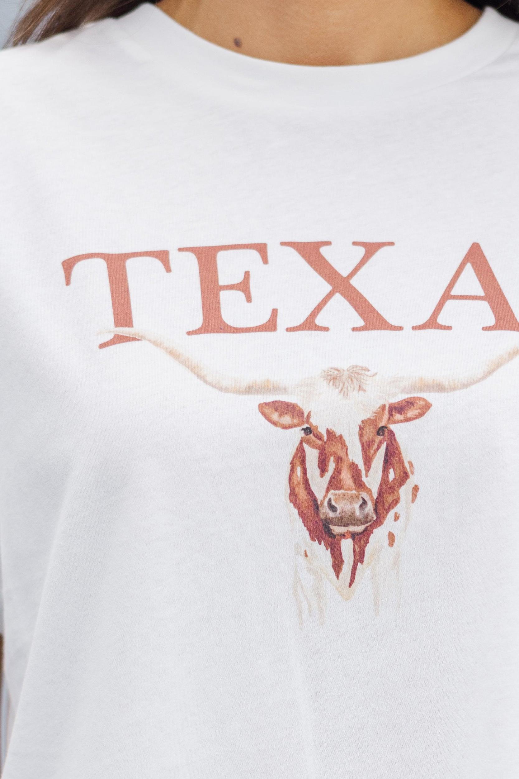 Texas Longhorn White Graphic Tee Female Product Image