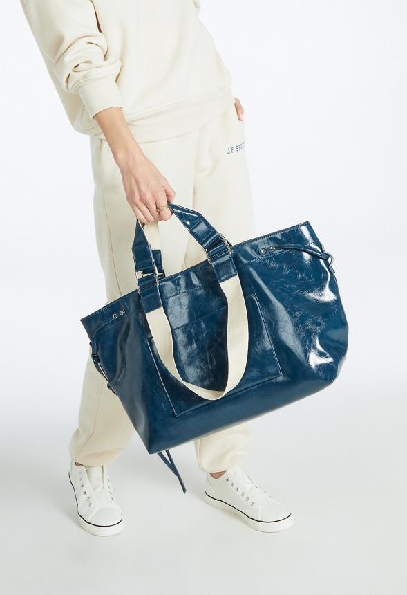 JustFab Margaux Platform Loafer Pump Womens Black/ White Size 8.5 Product Image