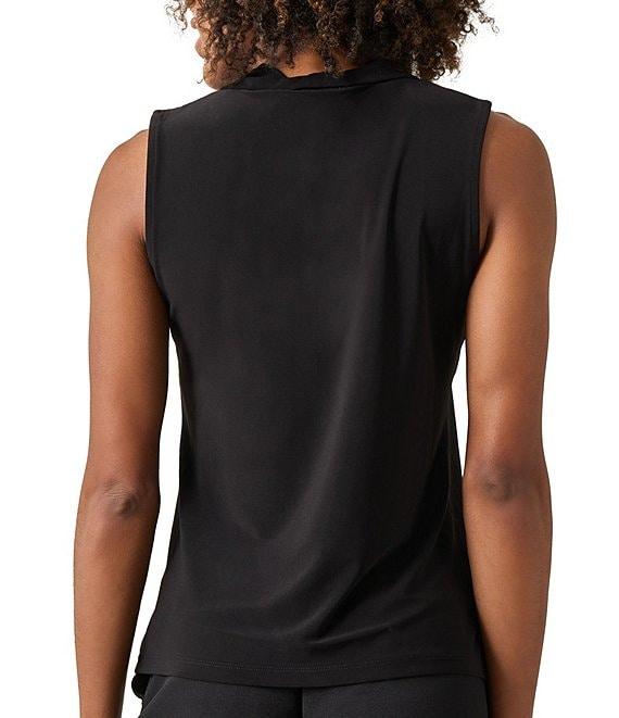 Kasper Petite Size Knot-Front V-Neck Sleeveless Blouse Product Image