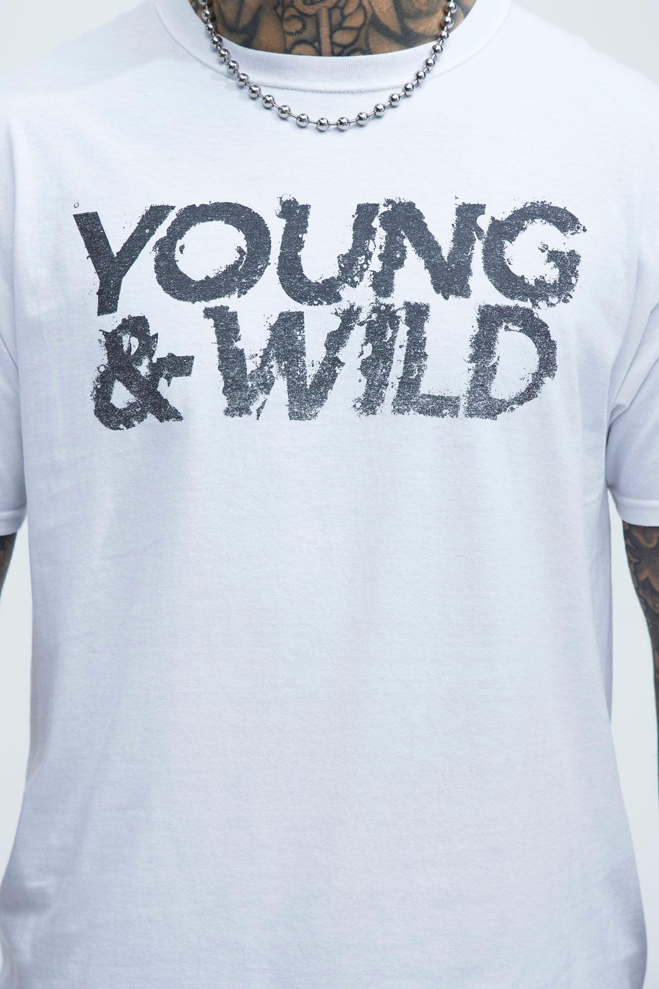 Young And Wild Short Sleeve Tee - White Product Image