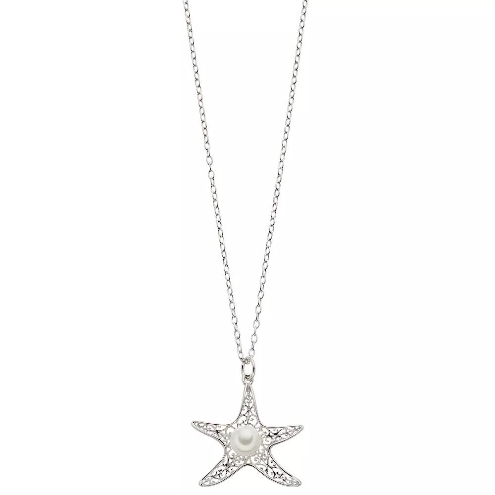 Sterling Silver Starfish Pendant, Women's, Size: 18" Product Image