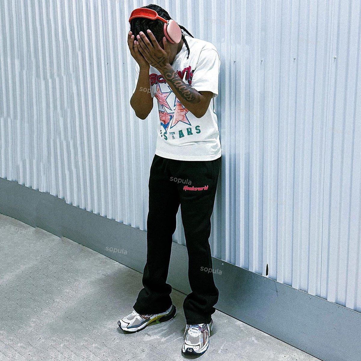 Sopula Unisex Men's Black Basic Street Print Flared SweatPants Product Image