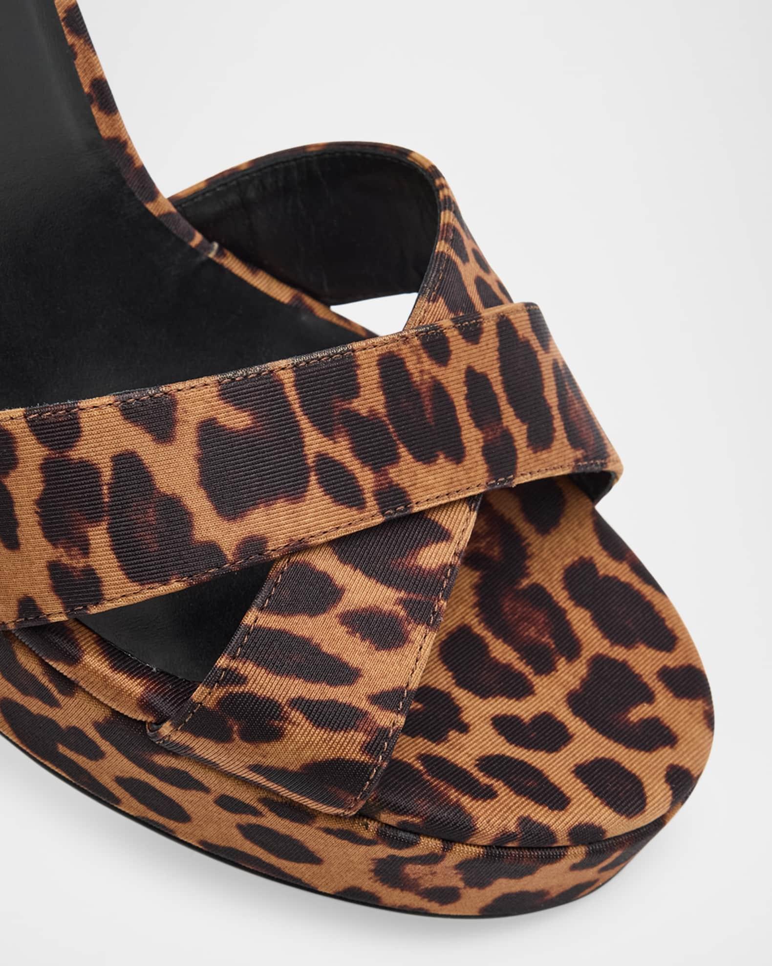Dayna Leopard-Print Crisscross Platform Sandals Product Image