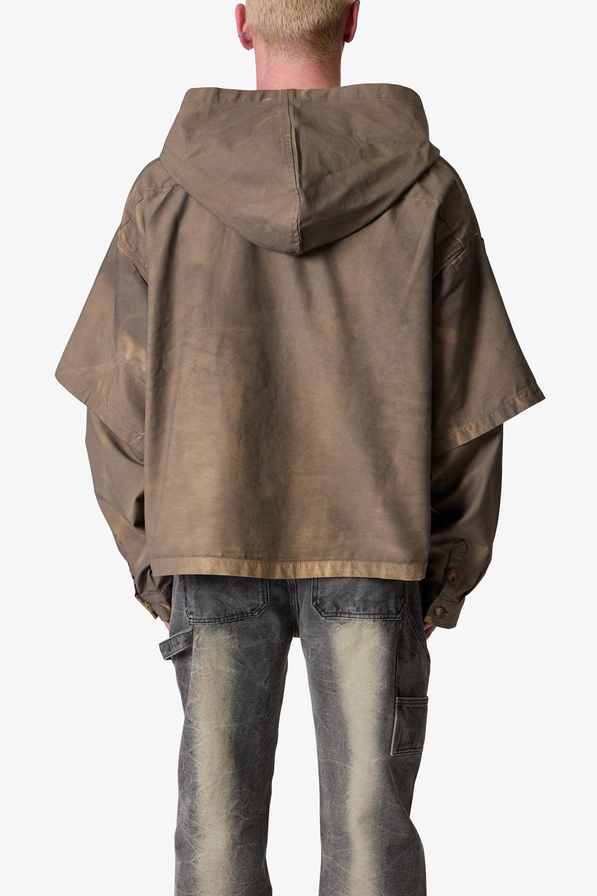 Oiled Hunting Poncho Jacket - Tan Product Image