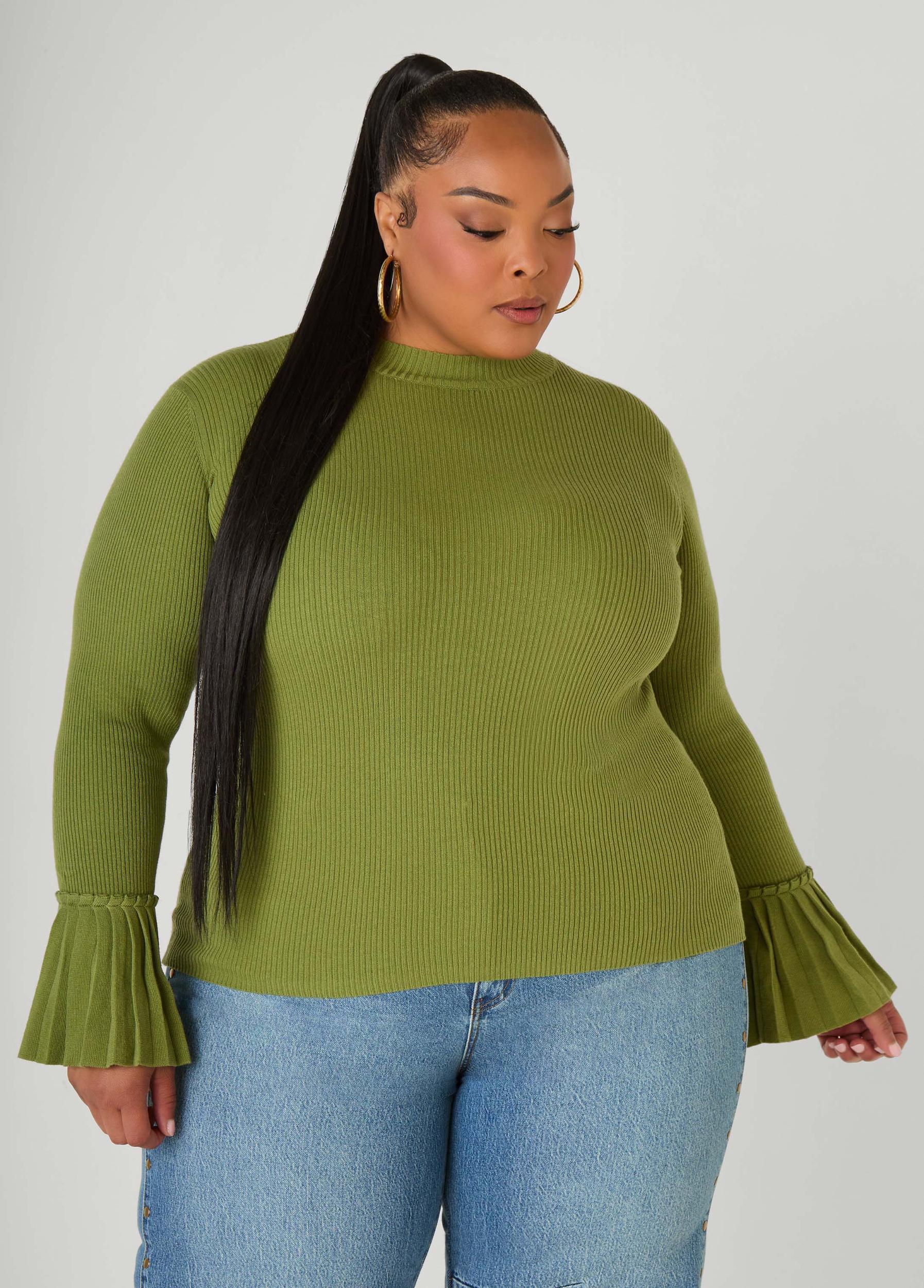 Pleated Bell Sleeve Sweater Product Image
