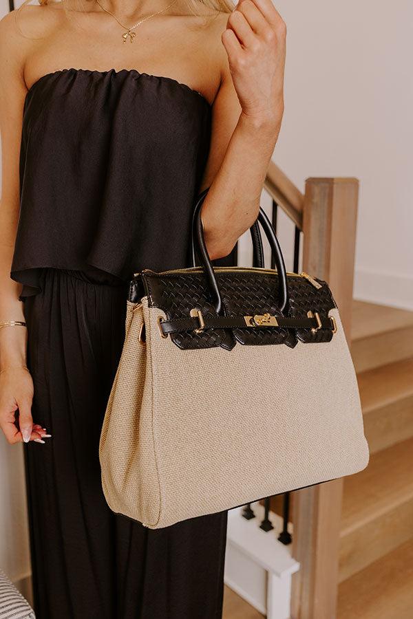 Coastal Travels Woven Tote in Black Product Image