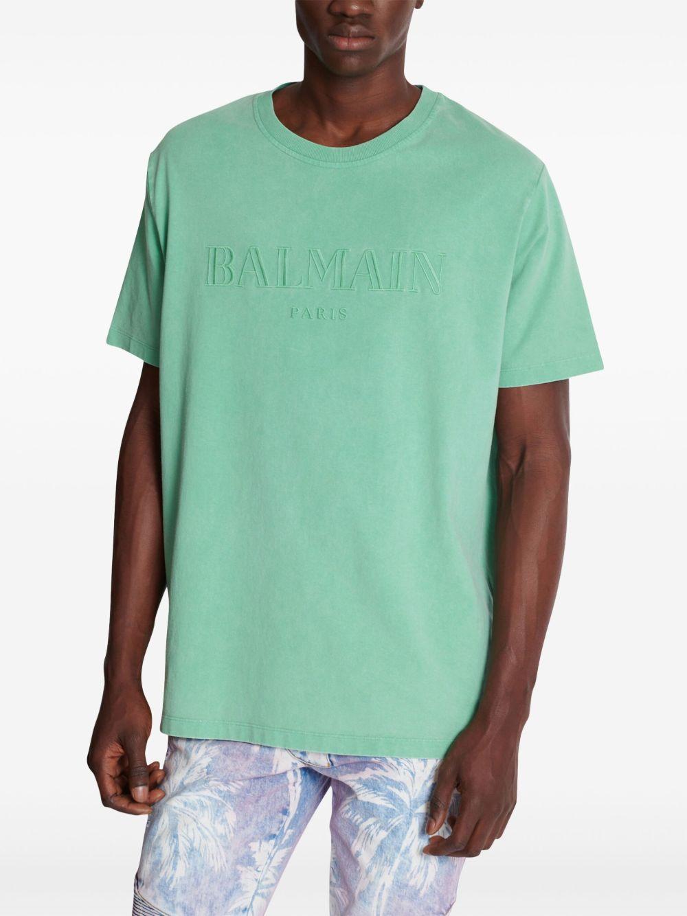 logo-embroidered cotton T-shirt Product Image