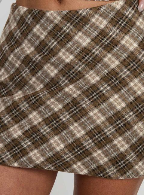 Point Of View Mini Skirt Brown Check Product Image