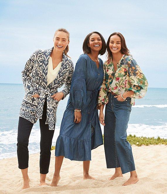 Tommy Bahama Indigo High Rise Wide Leg Cropped Jean Product Image