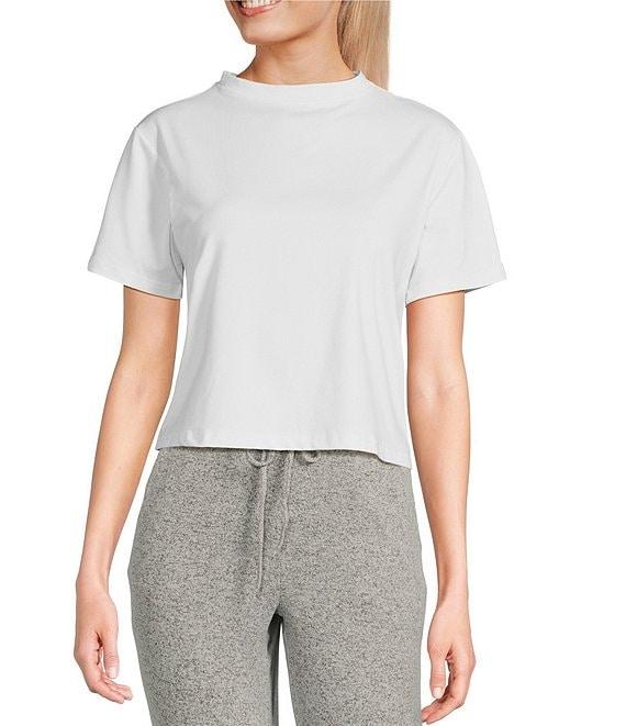 Fornia Crew Neck Short Sleeve Cropped T-Shirt Product Image