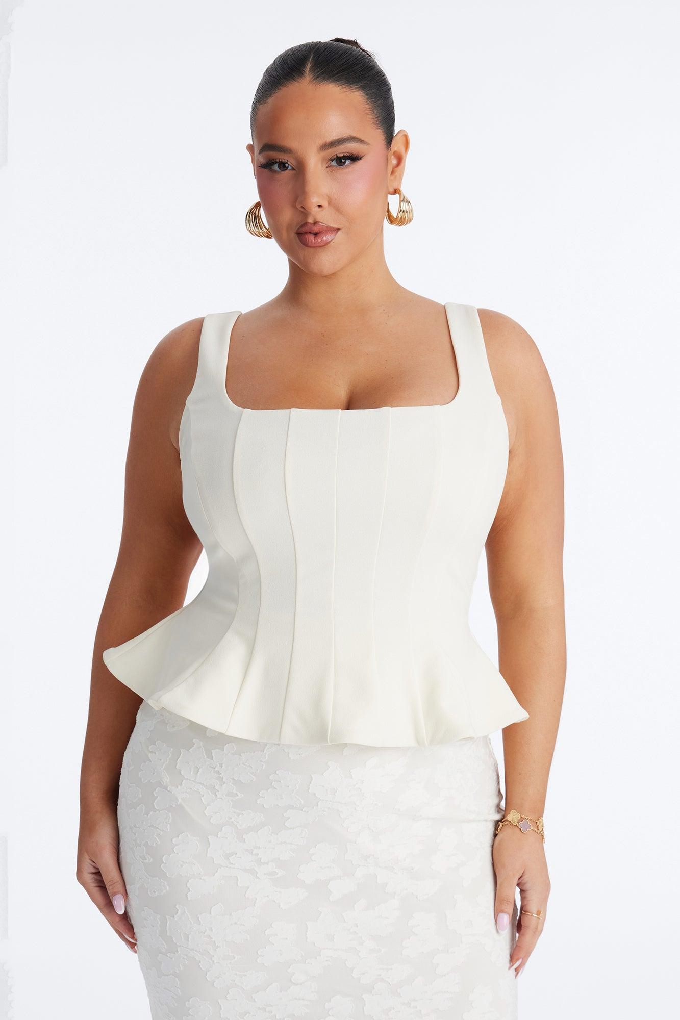 In Bloom Peplum Gown - Ivory Female Product Image