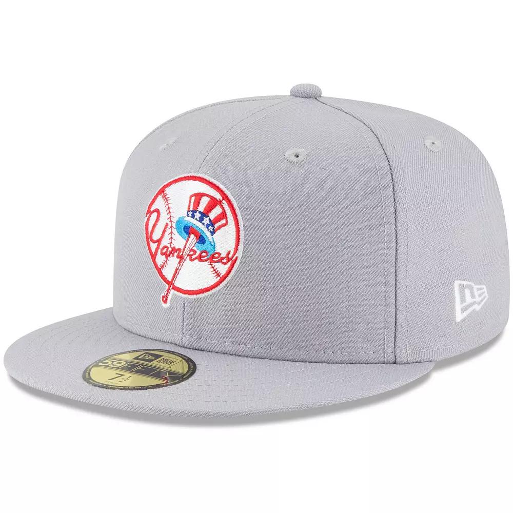 Men's New Era Gray New York Yankees Cooperstown Collection Wool 59FIFTY Fitted Hat,  Product Image