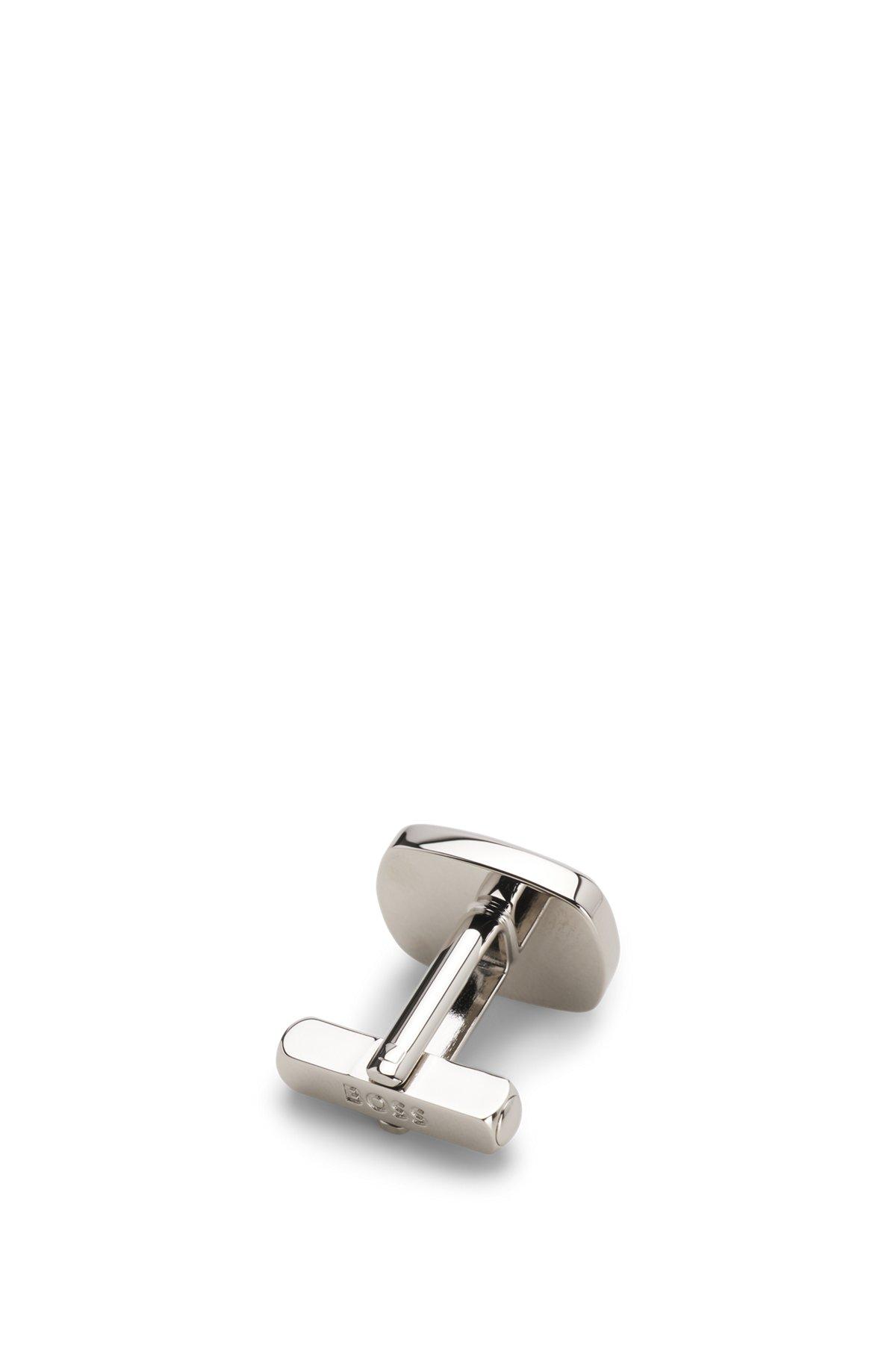 BOSS - Brass cufflinks with black enamel insert - Black Product Image