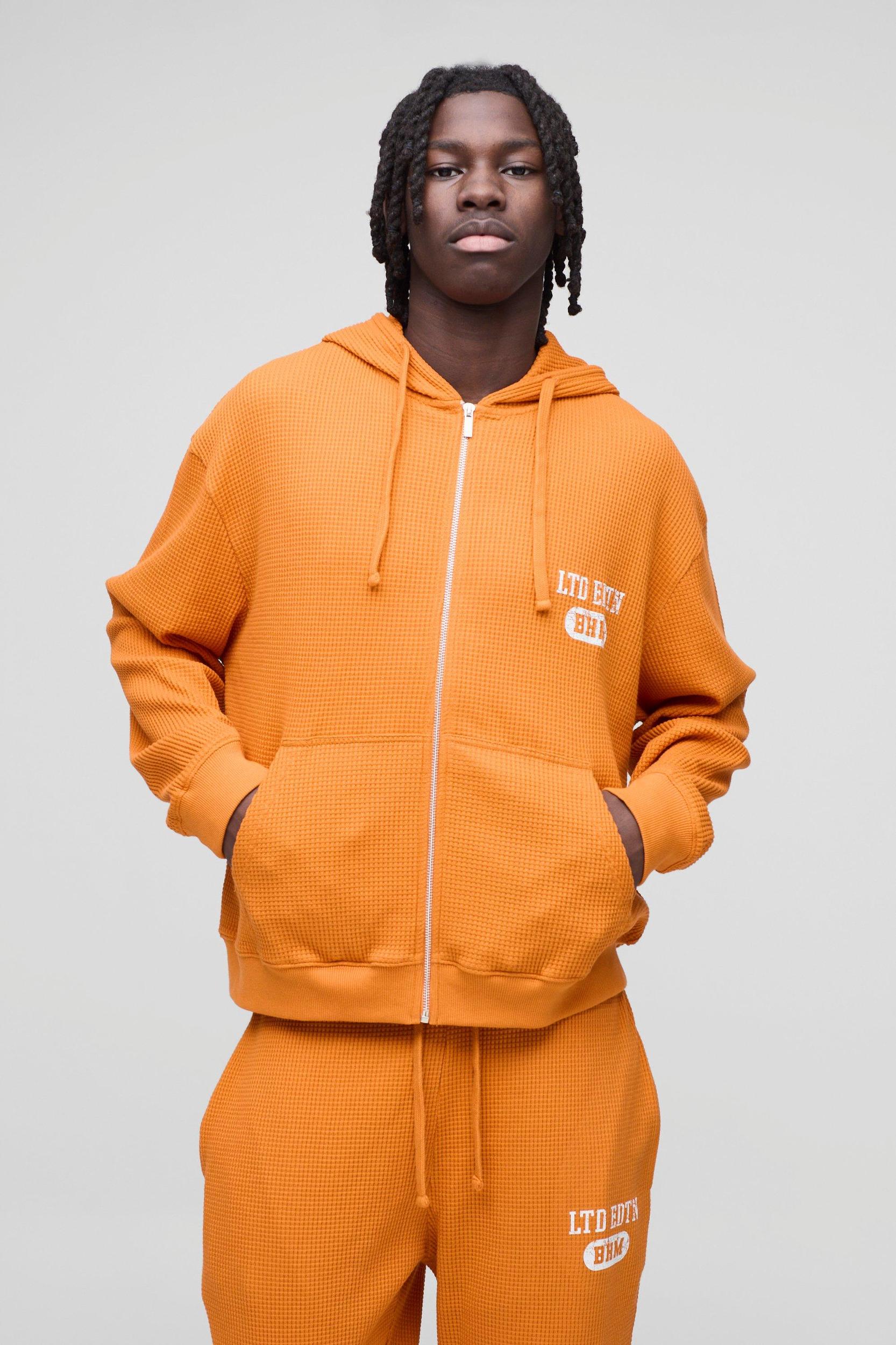 Oversized Boxy Zip Through Hoodie and Straight Leg Tracksuit | boohooMAN USA Product Image