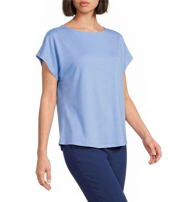 Investments Petite Size Cap Sleeve Boat Neck Rory Knit Tee Product Image