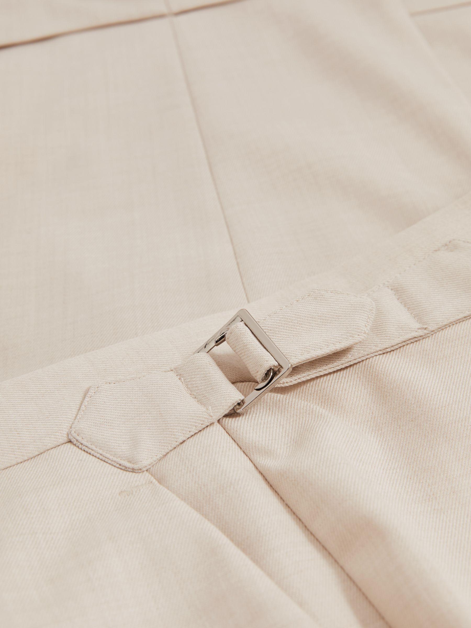 Tapered Turn-Up Trousers in Ecru Product Image