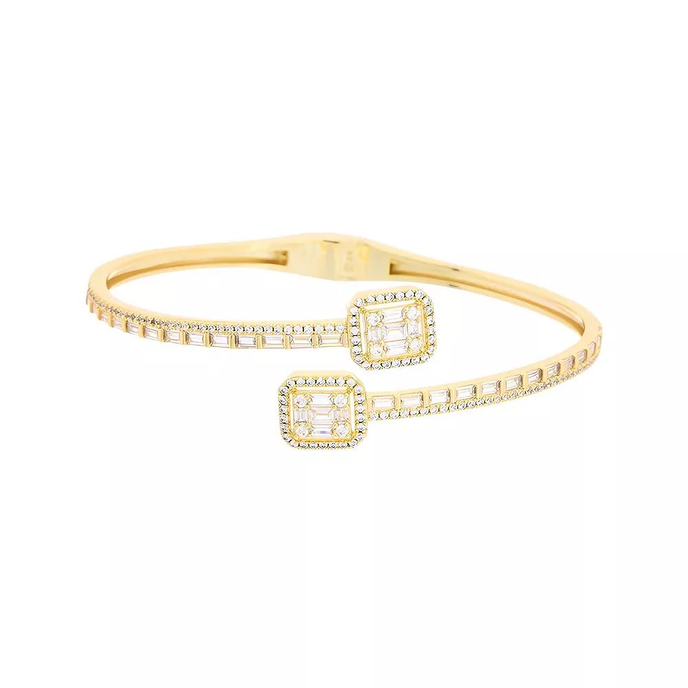 Juvell 18k Gold Plated Cubic Zirconia Bangle Bracelet, Women's, Two Tone Product Image