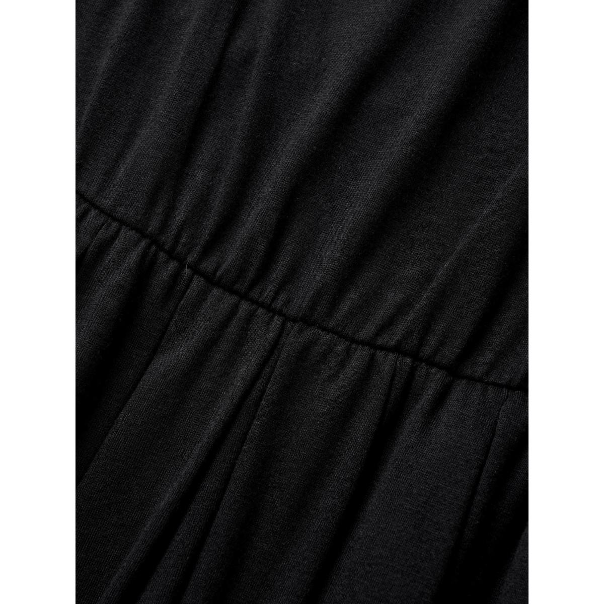 Plus Size Supersoft Essentials Solid Gathered Tank Dress Navy Women Basics Non U-neck Sleeveless Curvy Midi Dress BloomChic 10/M Product Image