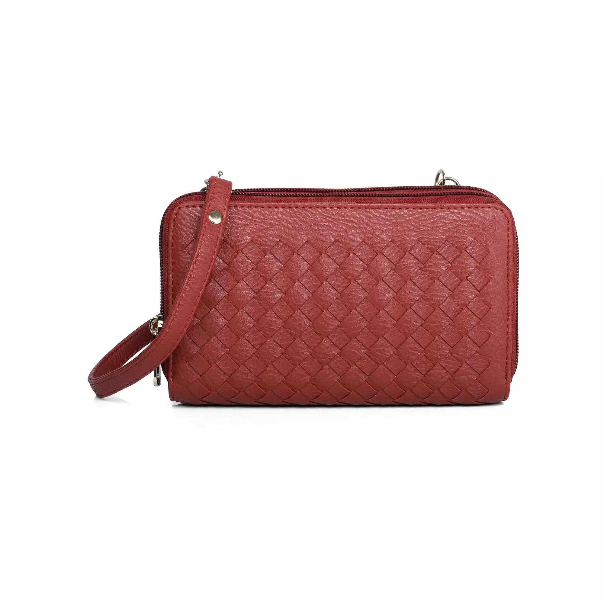 Women's Karla Hanson RFID-Blocking Ellen Woven Crossbody Phone Wallet, Red Product Image