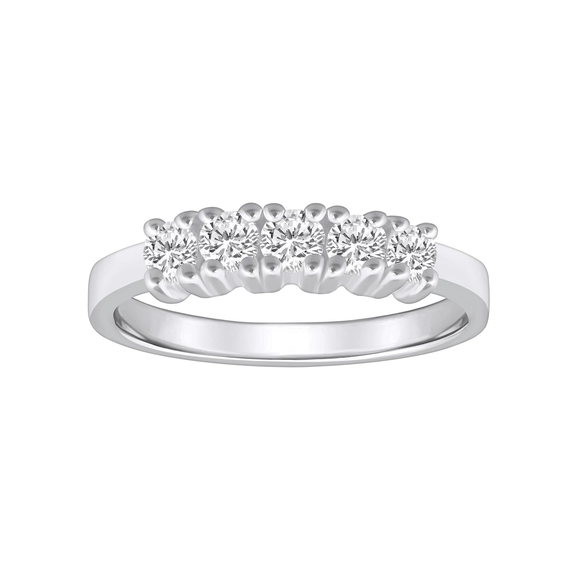 Alyson Layne 14k Gold 1/2 Carat T.W. Diamond 5-Stone Wedding Ring, Women's, Size: 9, White Product Image